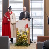 Le président du Conseil d'Etat Christophe Darbellay a pris la parole lors de la réception.